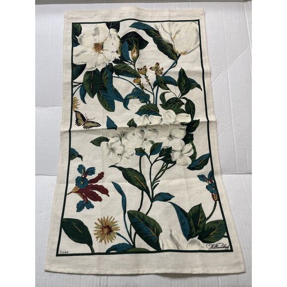 Williamsburg Linen Floral Tea Kitchen Towel Table Topper 15.5" X 26.5" - Picture 2 of 7
